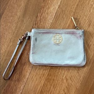 Tory Burch gold wristlet